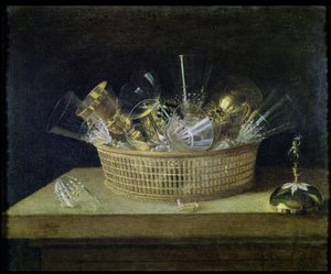 Natura morta con un cesto di bicchieri, 1644